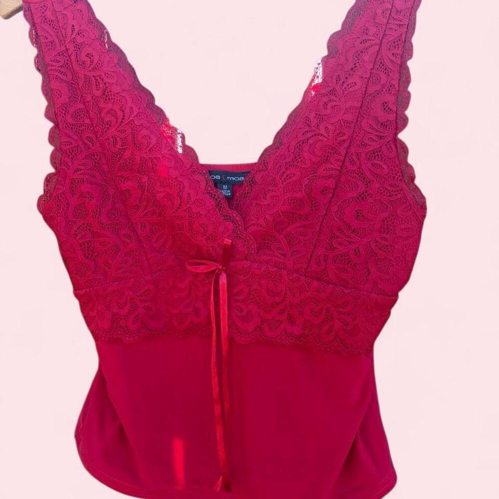 Moa moa cranberry lace corset style